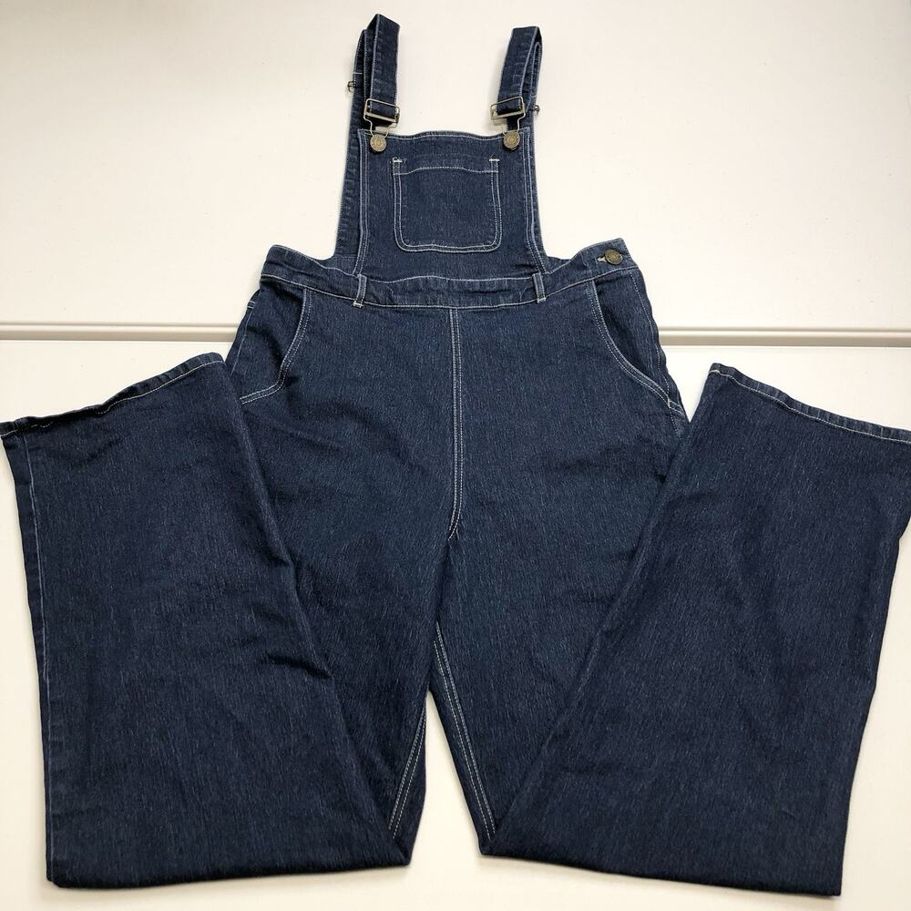 Collectif Size 12 Retro 50s Style Blue Denim Jumpsuit Overalls Rockabilly XL
